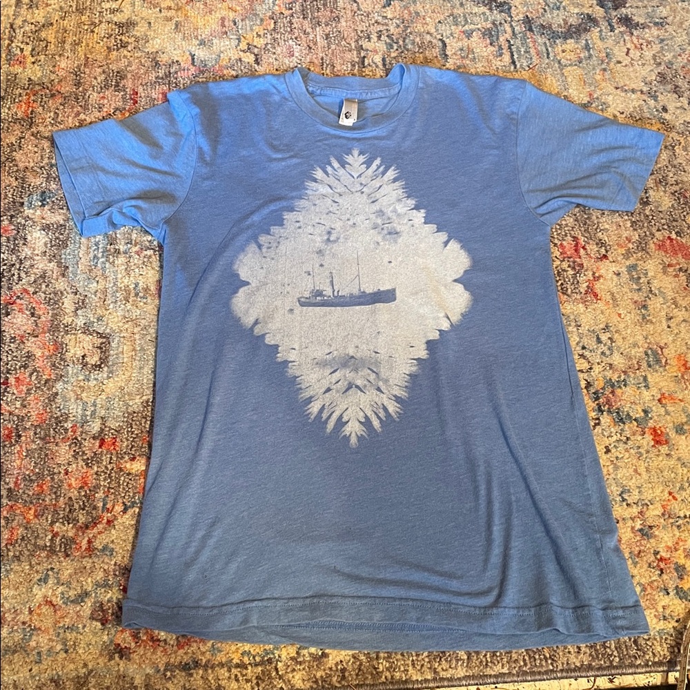 American Apparel Soft Blue Tee Shirt.